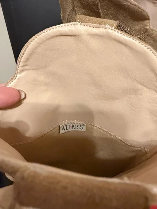 Women's Tan Faux Suede Knee-High Western Heeled Boots - Picture 2 of 9